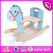2015 Top Quality Kids Wooden Rocking Horse, Children Rocking Horse with Promotion, Funny Play Cheap Wood Rocking Horse Toy W16D061